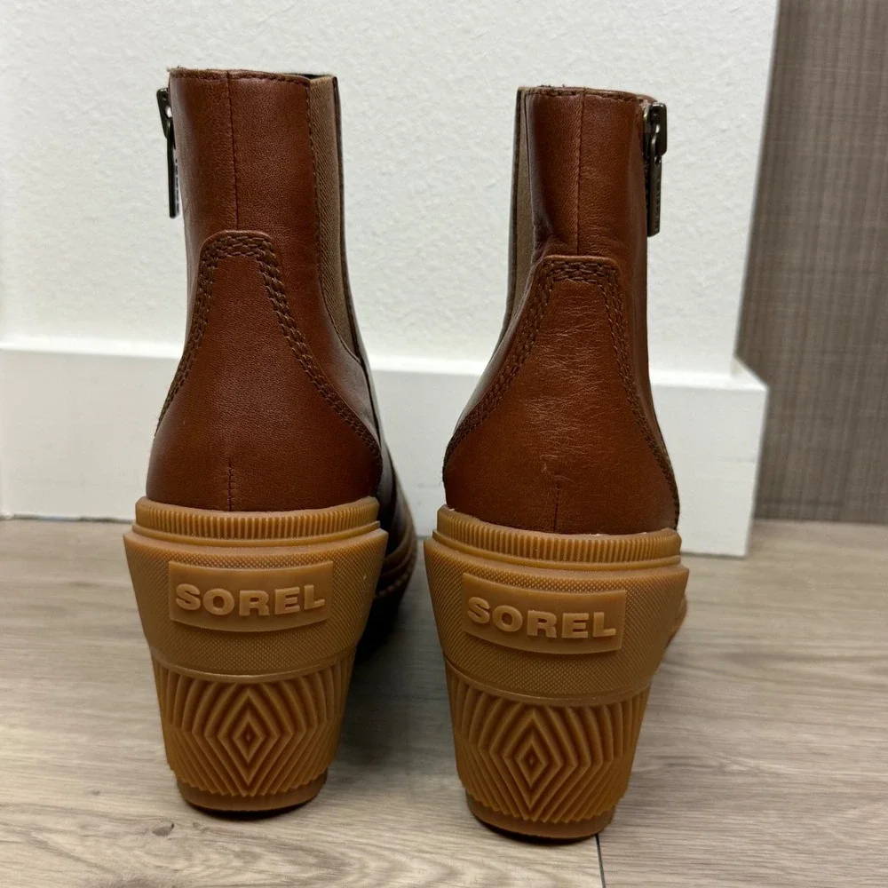 NWOB Sorel Brown‎ Ona Ave Zip Wedge Ankle Bootie